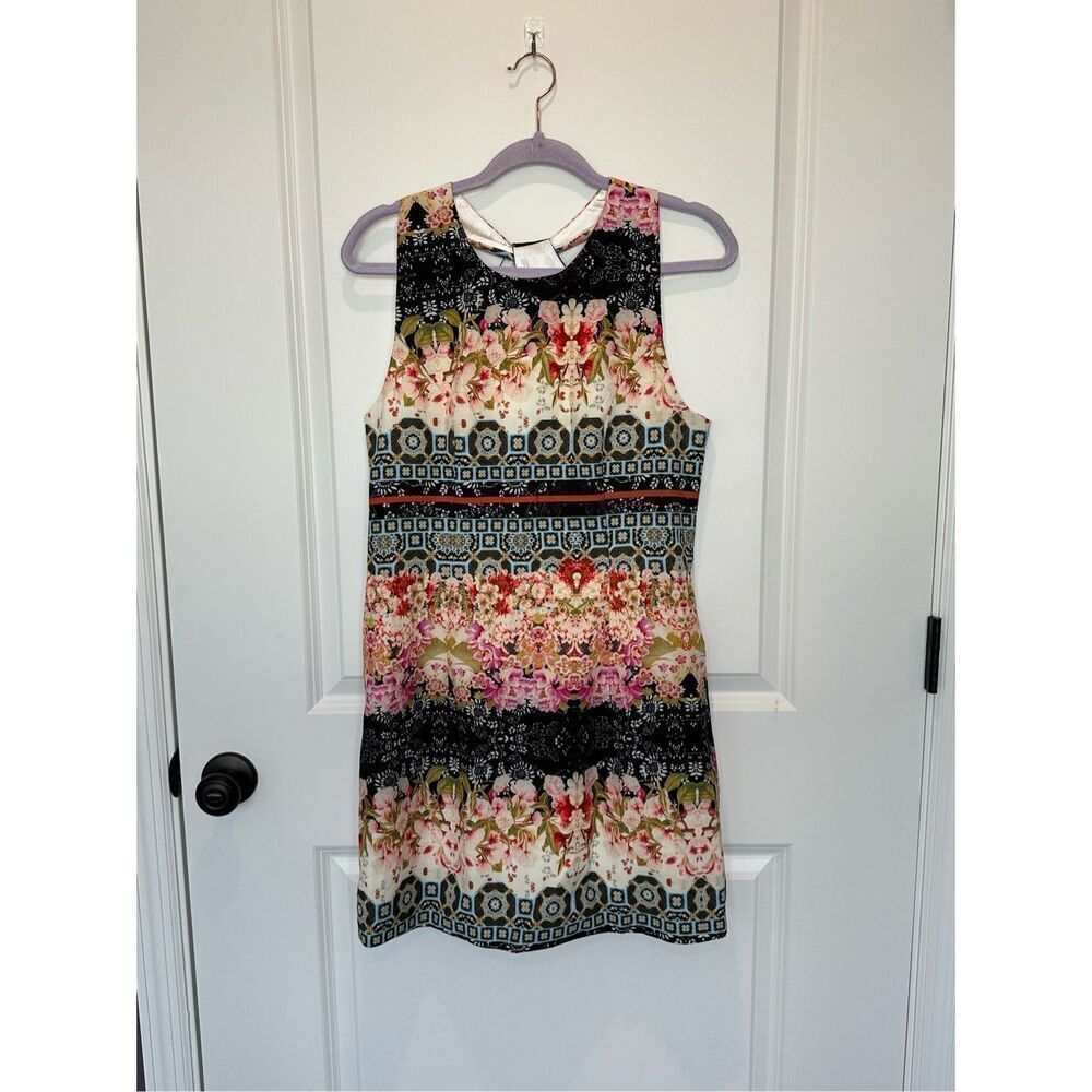 NWT Suzanne Betro Multicolor Twist Back Dress Pockets Size Small